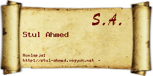 Stul Ahmed névjegykártya